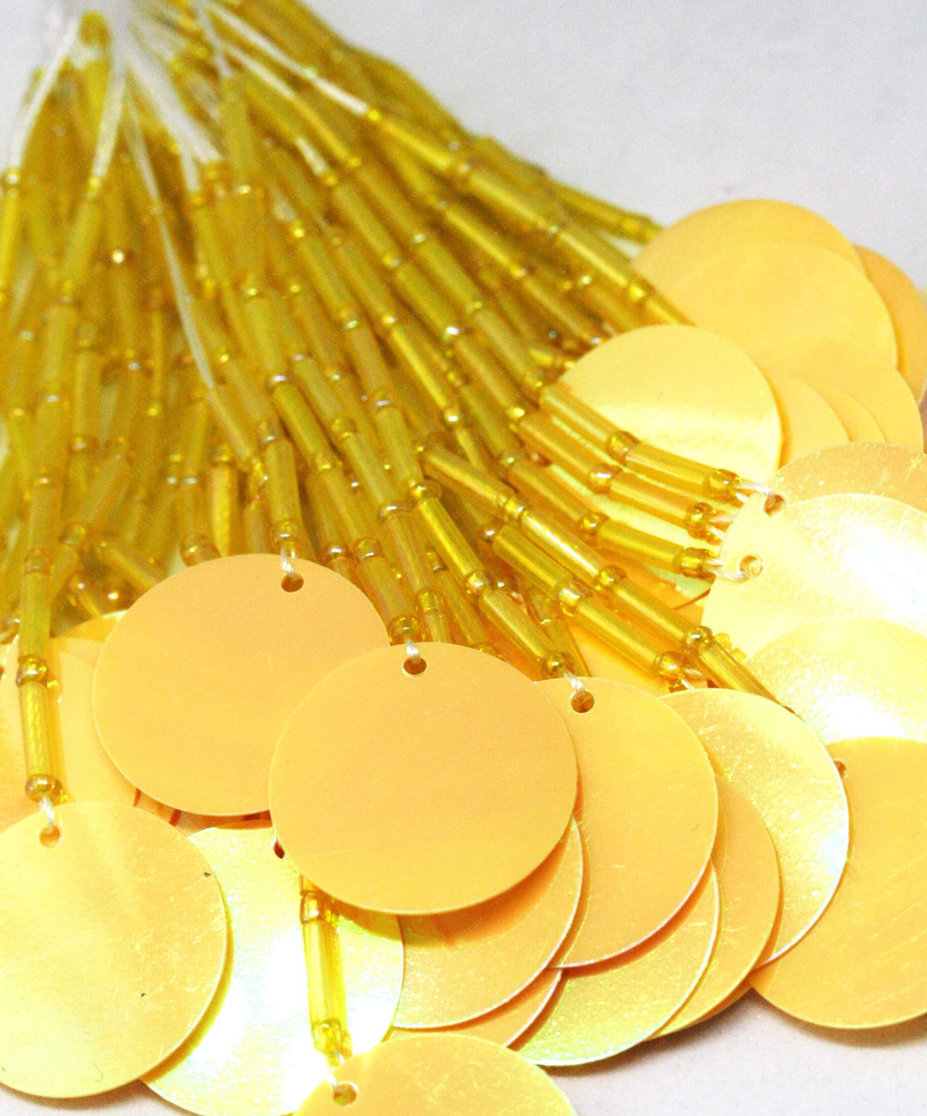 Пучки стекляруса Citrine AB + Citrine AB паєтка 2 см